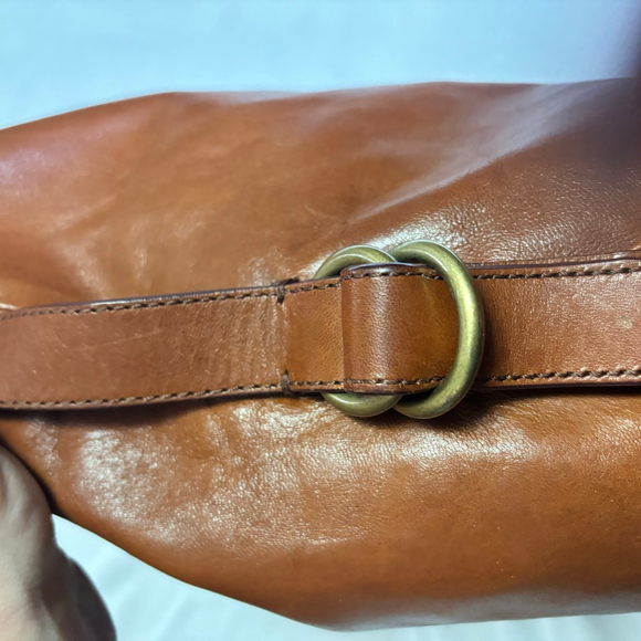 Cole Haan Village Leather Hobo Shoulder Bag Large Purse Brown Woven Strap - Picture 13 of 16